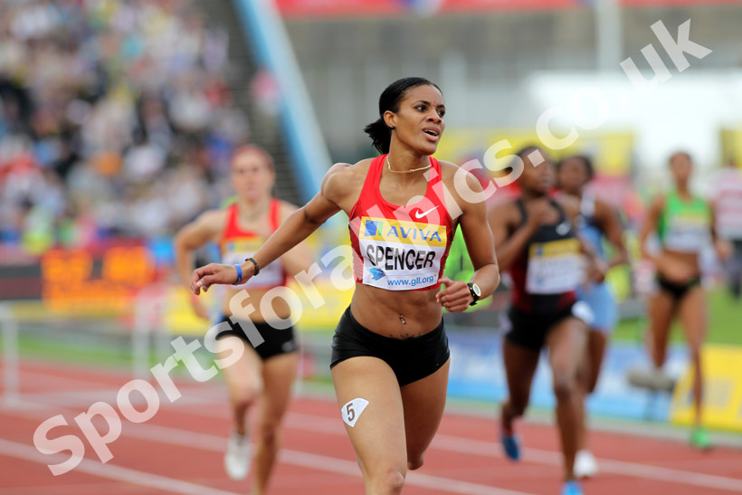 Kaliese Spencer wins the 400 metres Hurdles, 2011 Aviva London Grand Prix